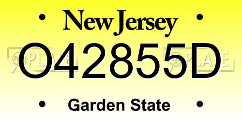 O42855D New Jersey License Plate