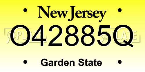 O42885Q New Jersey License Plate