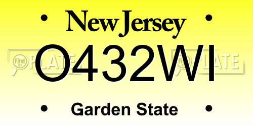 O432WI New Jersey License Plate