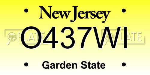 O437WI New Jersey License Plate