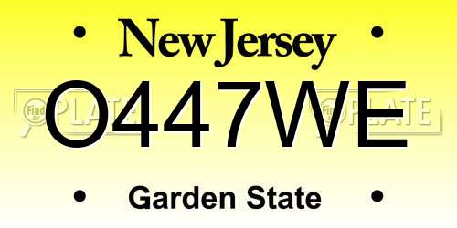 O447WE New Jersey License Plate