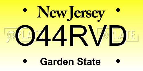 O44RVD New Jersey License Plate