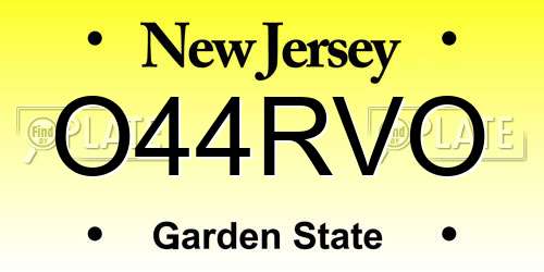 O44RVO New Jersey License Plate