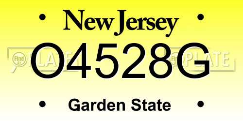 O4528G New Jersey License Plate