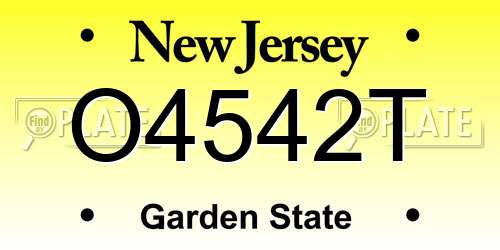 O4542T New Jersey License Plate