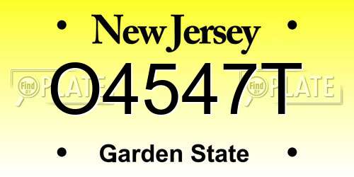 O4547T New Jersey License Plate