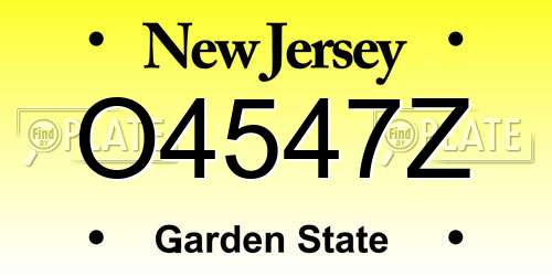O4547Z New Jersey License Plate
