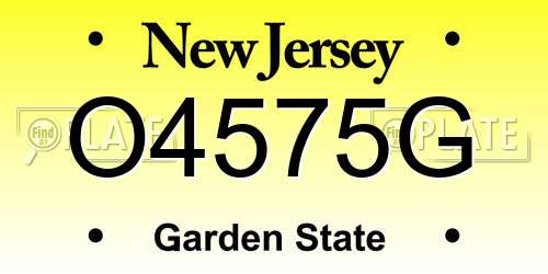 O4575G New Jersey License Plate