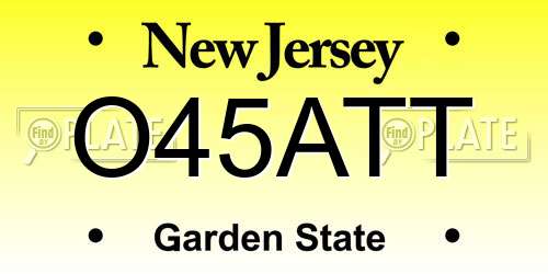 O45ATT New Jersey License Plate