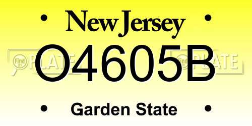O4605B New Jersey License Plate