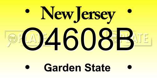 O4608B New Jersey License Plate