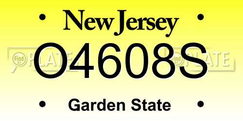 O4608S New Jersey License Plate