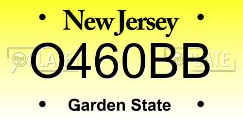 O460BB New Jersey License Plate