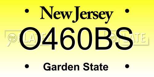 O460BS New Jersey License Plate