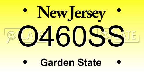 O460SS New Jersey License Plate