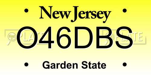 O46DBS New Jersey License Plate