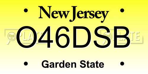 O46DSB New Jersey License Plate