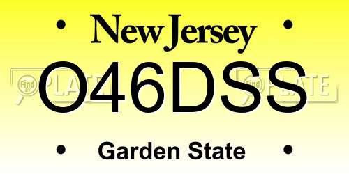 O46DSS New Jersey License Plate