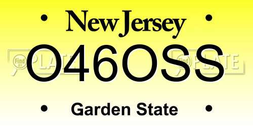 O46OSS New Jersey License Plate