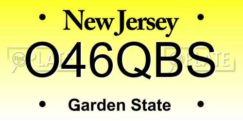 O46QBS New Jersey License Plate