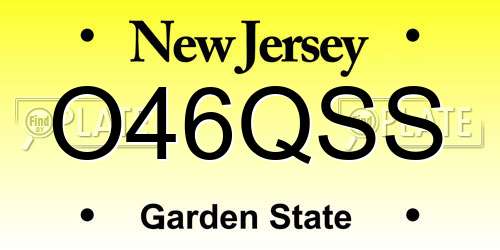 O46QSS New Jersey License Plate