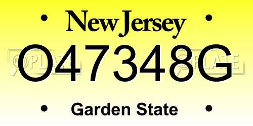 O47348G New Jersey License Plate