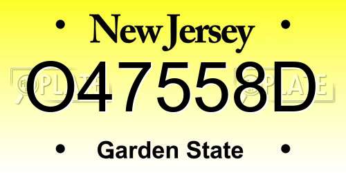 O47558D New Jersey License Plate