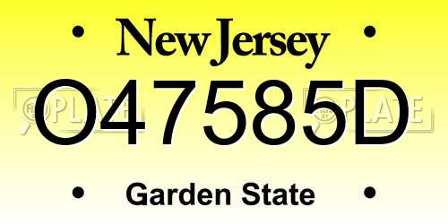 O47585D New Jersey License Plate