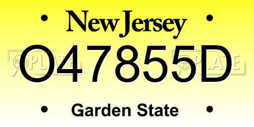 O47855D New Jersey License Plate