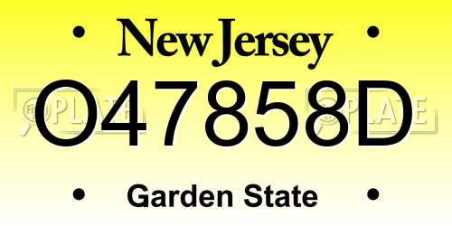 O47858D New Jersey License Plate