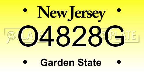O4828G New Jersey License Plate