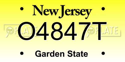 O4847T New Jersey License Plate