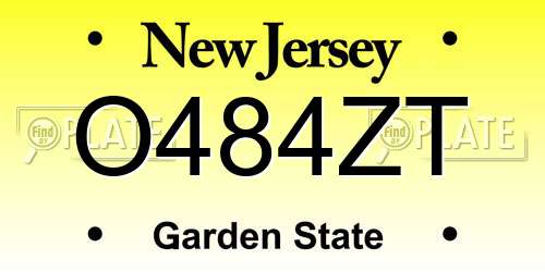 O484ZT New Jersey License Plate