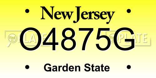 O4875G New Jersey License Plate