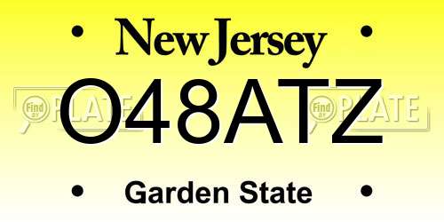 O48ATZ New Jersey License Plate