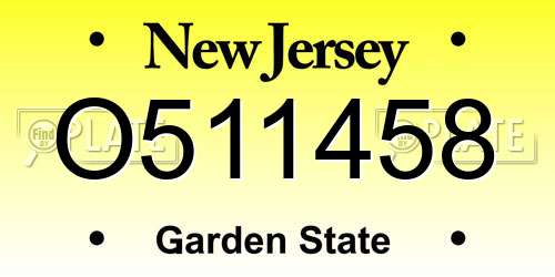 O511458 New Jersey License Plate