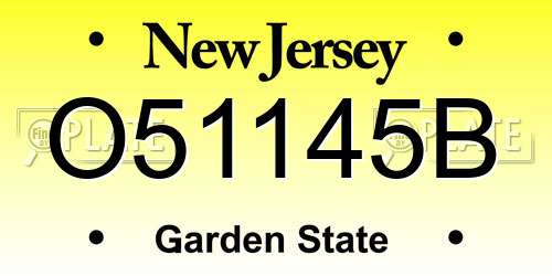 O51145B New Jersey License Plate