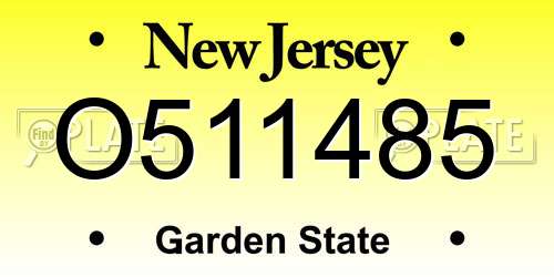 O511485 New Jersey License Plate