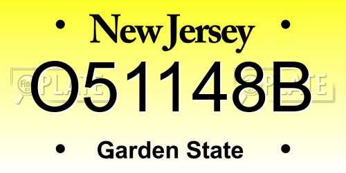O51148B New Jersey License Plate
