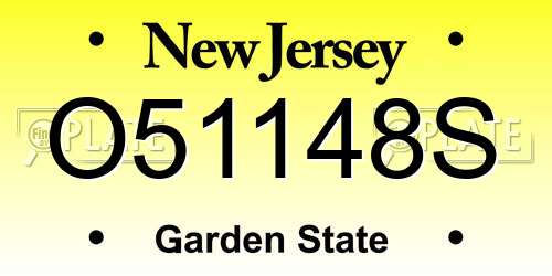O51148S New Jersey License Plate