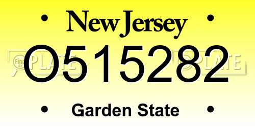 O515282 New Jersey License Plate