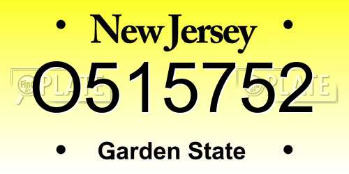 O515752 New Jersey License Plate