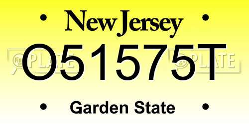 O51575T New Jersey License Plate