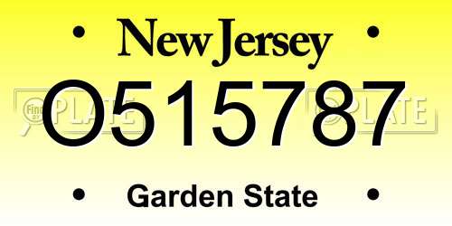 O515787 New Jersey License Plate