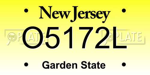 O5172L New Jersey License Plate