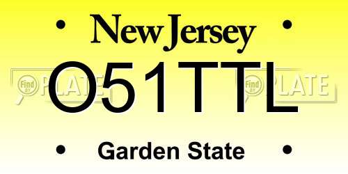 O51TTL New Jersey License Plate