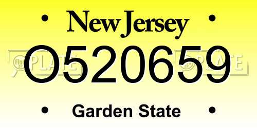 O520659 New Jersey License Plate