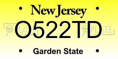 O522TD New Jersey License Plate
