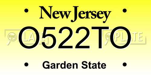 O522TO New Jersey License Plate