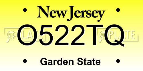 O522TQ New Jersey License Plate